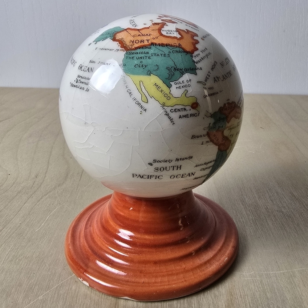 Orange Globe Art Piece Made in Japan - Picture 5 of 6